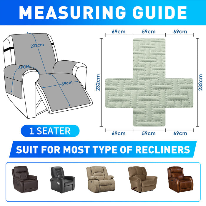 Waterproof Armchair Cover with Anti-Slip Back and Side Pockets