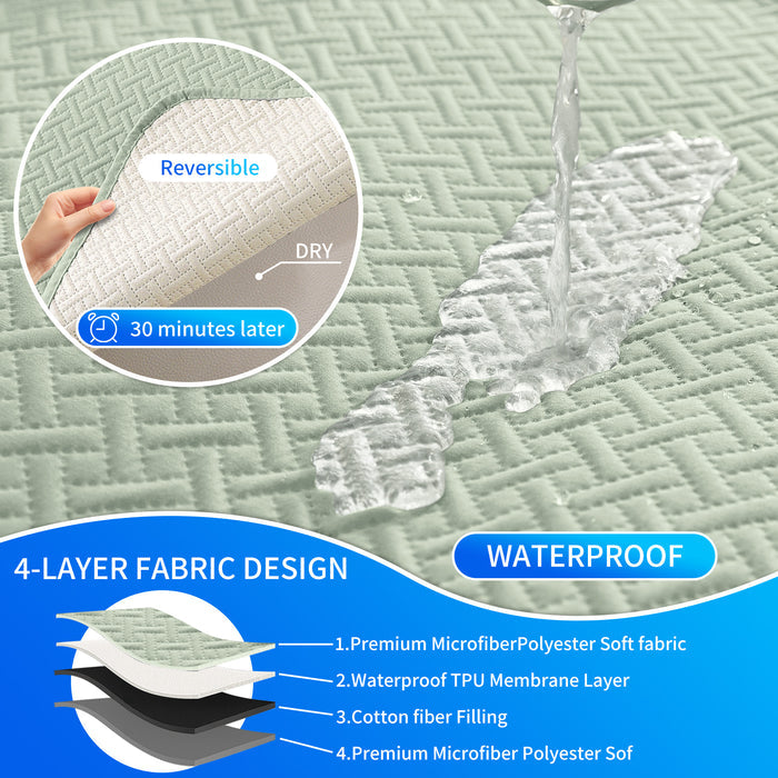 Waterproof Armchair Cover with Anti-Slip Back and Side Pockets