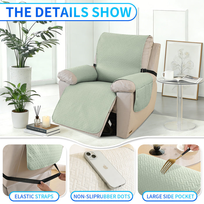 Waterproof Armchair Cover with Anti-Slip Back and Side Pockets