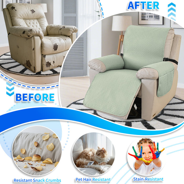 Waterproof Armchair Cover with Anti-Slip Back and Side Pockets