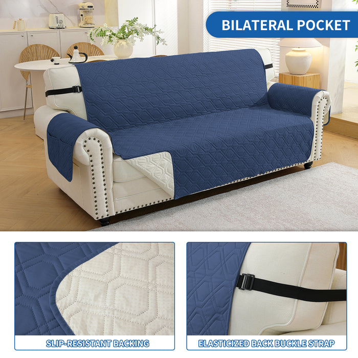Waterproof Armchair Sofa Cover with Armrests Anti Slip Pockets