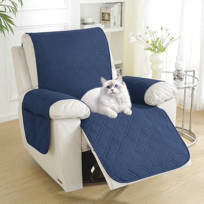 Waterproof Recliner Armchair Cover with Armrests Anti Slip Pockets