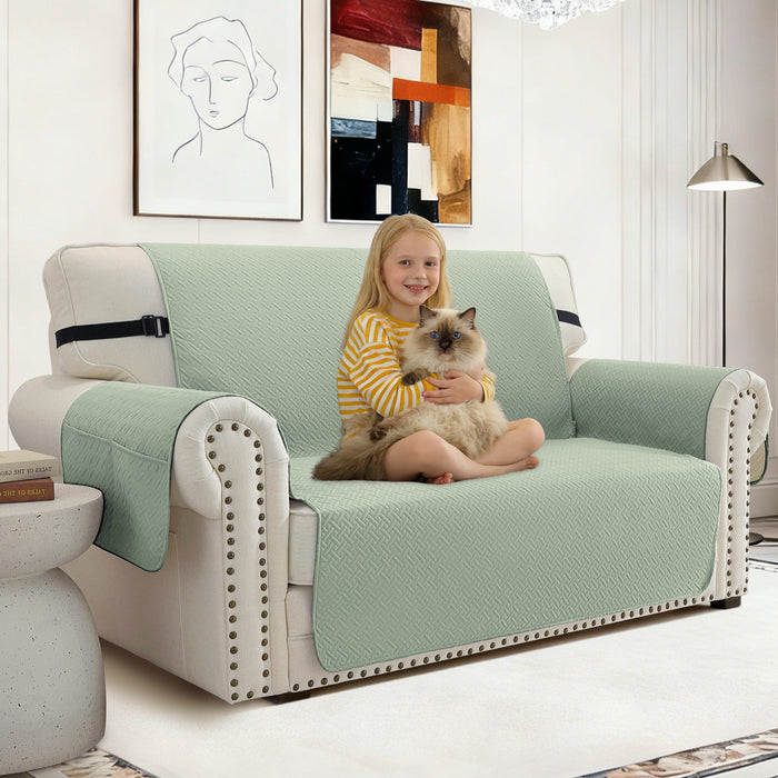 Waterproof Sofa Cover with Anti-Slip Backing and Side Pockets
