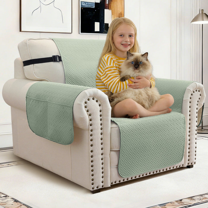 Waterproof Sofa Cover with Side Pockets and Anti-Slip Design