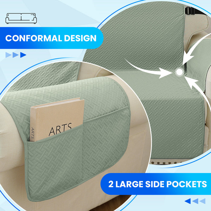 Waterproof Sofa Cover with Side Pockets and Anti-Slip Design