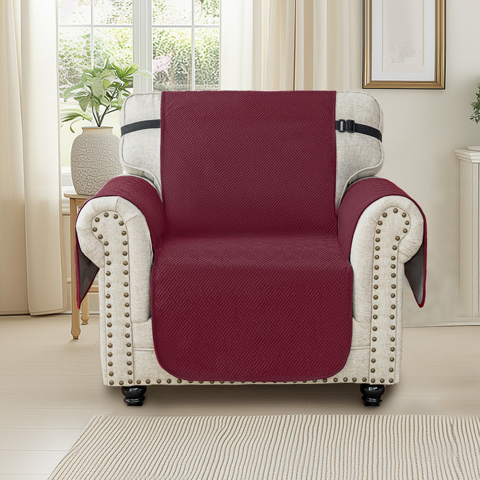 YSTYLE 1 Seater Sofa Cover with Armrests Geometric Pattern Anti Slip-YSTYLE