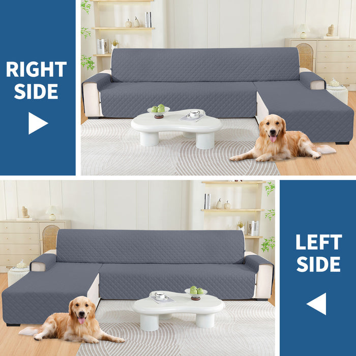 YSTYLE 100% Waterproof 2 Seater Corner Sofa Cover Reversible L Shape-YSTYLE