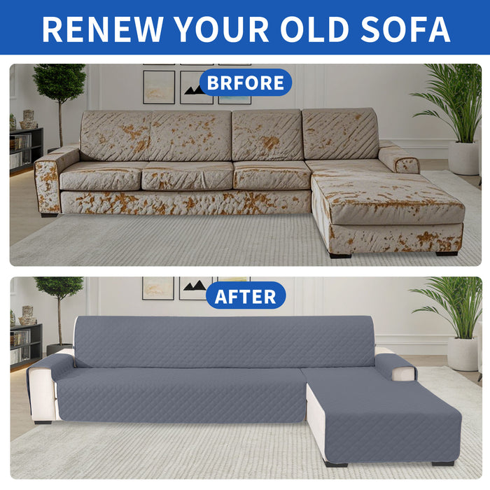 YSTYLE 100% Waterproof 2 Seater Corner Sofa Cover Reversible L Shape-YSTYLE