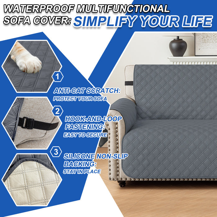 Ystyle 100% Waterproof 2 Seater Sofa Cover with Side Pockets-YSTYLE