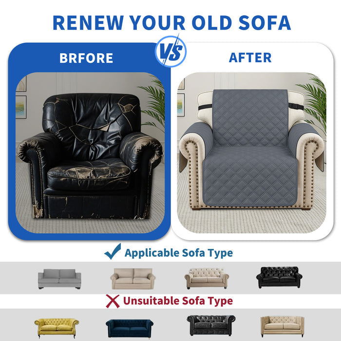 Ystyle 100% Waterproof 2 Seater Sofa Cover with Side Pockets-YSTYLE