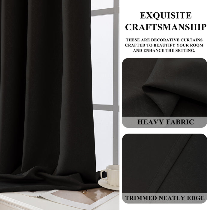 YSTYLE 2 Pieces Blackout Curtains Thermal Insulated Soundproof