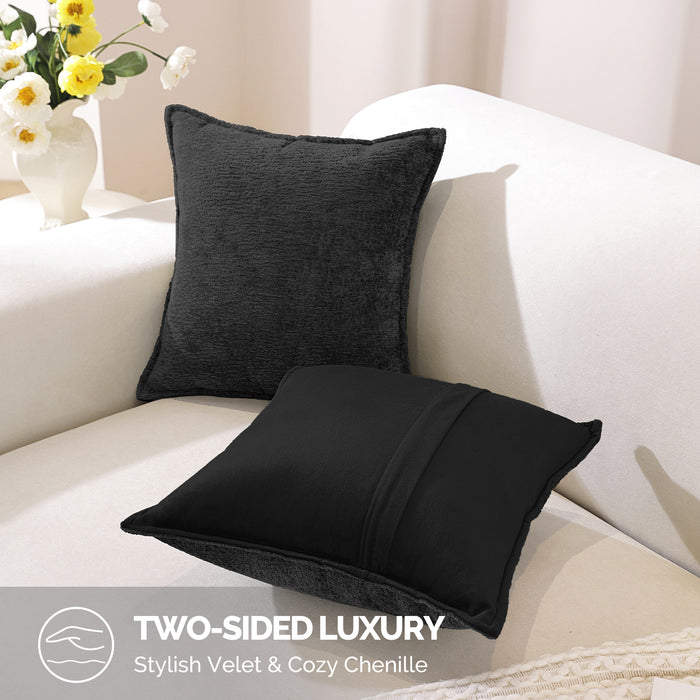 Ystyle 2 Pieces Chenille Cushion Covers 60x60cm Soft Velvet-YSTYLE