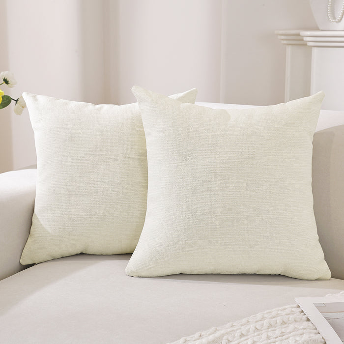 Ystyle 2 Pieces Faux Linen Cushion Covers 60x60cm Breathable-YSTYLE