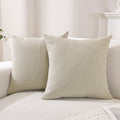 Ystyle 2 Pieces Faux Linen Cushion Covers 60x60cm Breathable-YSTYLE