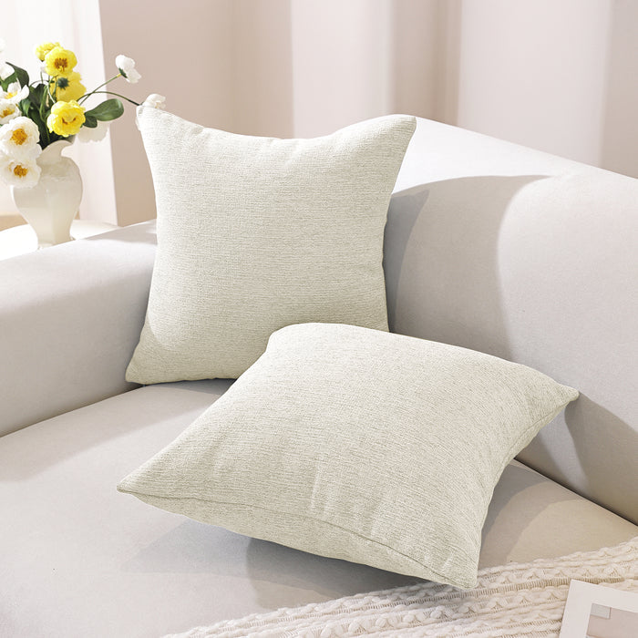 Ystyle 2 Pieces Faux Linen Cushion Covers 60x60cm Breathable-YSTYLE