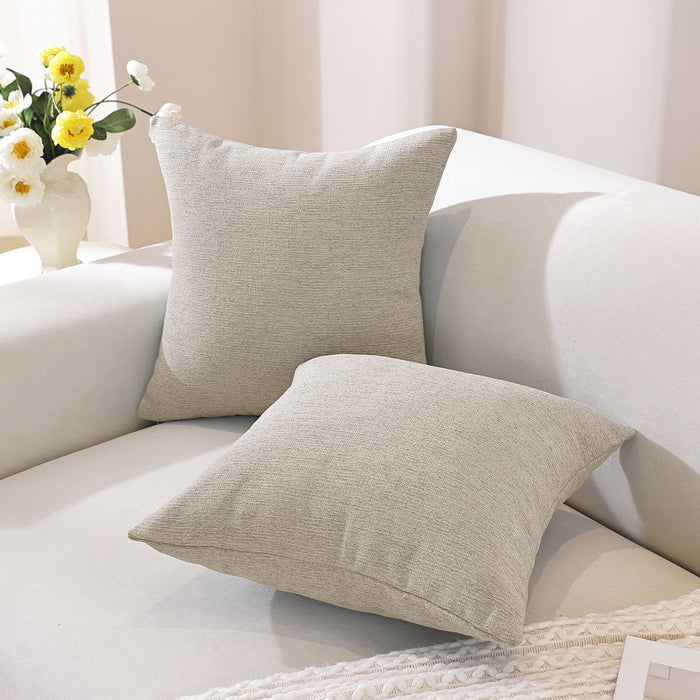 Ystyle 2 Pieces Faux Linen Cushion Covers 60x60cm Breathable-YSTYLE
