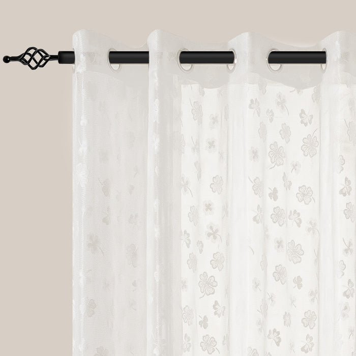 YSTYLE 2 Pieces Lace Voile Curtains with Eyelets-YSTYLE