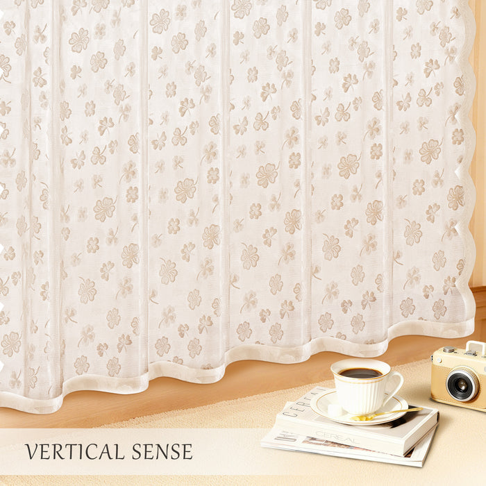 YSTYLE 2 Pieces Lace Voile Curtains with Eyelets-YSTYLE
