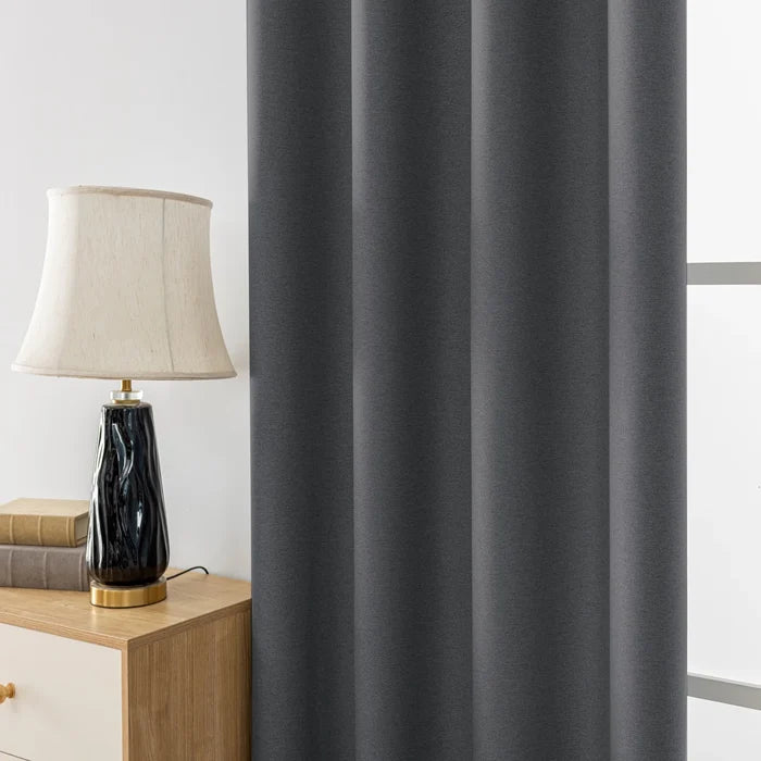 YSTYLE 2 Pieces Linen Effect Blackout Curtains Thermal-YSTYLE