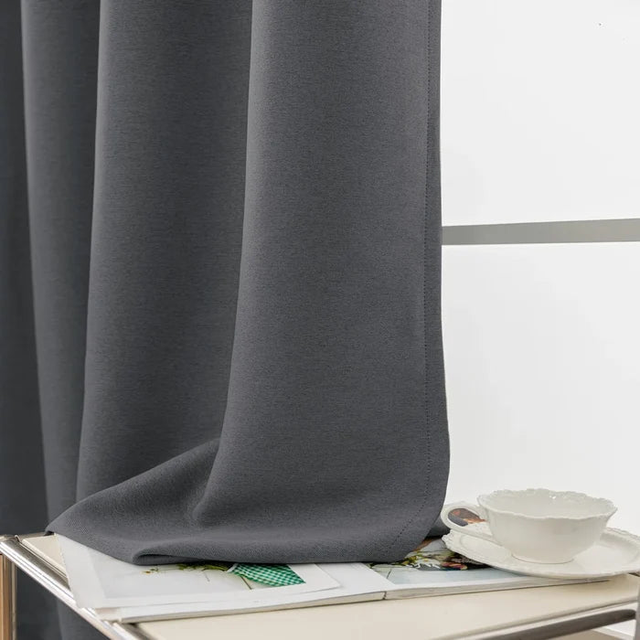 YSTYLE 2 Pieces Linen Effect Blackout Curtains Thermal-YSTYLE