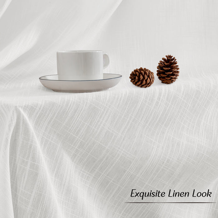 Ystyle 2 Pieces Linen Effect Voile Curtains Rod Pocket-YSTYLE