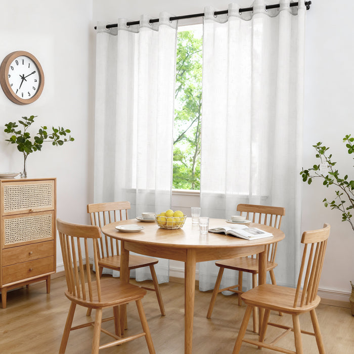 YSTYLE 2 Pieces Linen Look Voile Curtains Eyelets-YSTYLE