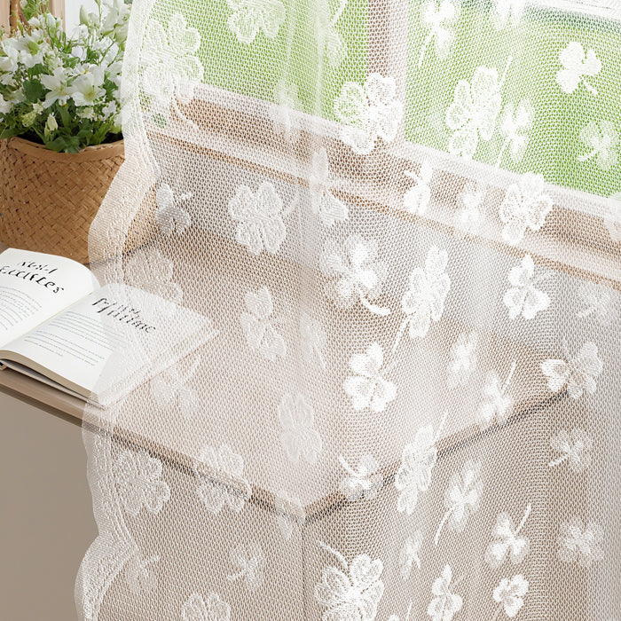 Ystyle 2 Pieces Semi Sheer Lace Curtains Rod Pocket-YSTYLE