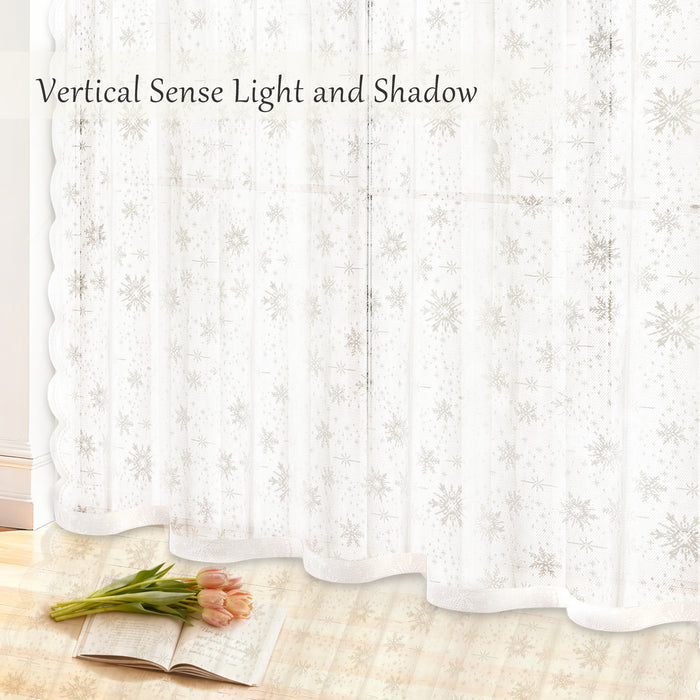 Ystyle 2 Pieces Semi Sheer Lace Curtains Rod Pocket-YSTYLE