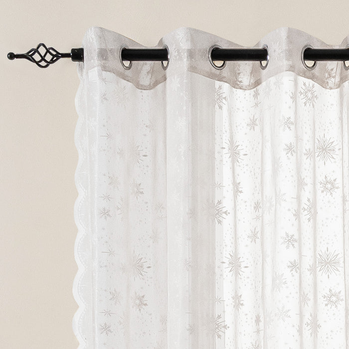 Ystyle 2 Pieces Semi Sheer Lace Curtains Rod Pocket-YSTYLE