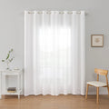 YSTYLE 2 Pieces Semi Sheer Voile Curtains Linen Look-YSTYLE