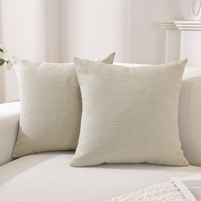 Ystyle 2 Pieces Faux Linen Cushion Covers 60x60cm Breathable-YSTYLE