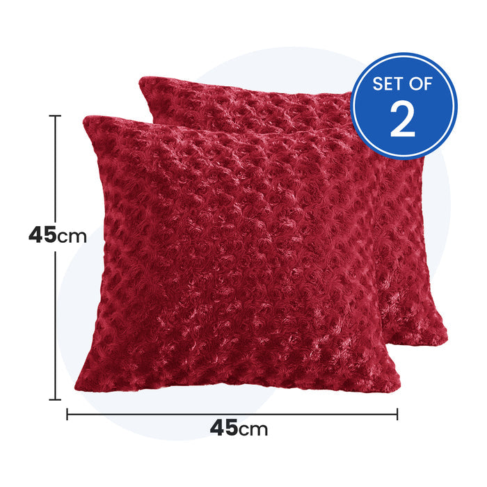 Ystyle 2 Pieces Soft Plush Cushion Covers 45x45cm Hidden Zipper-YSTYLE