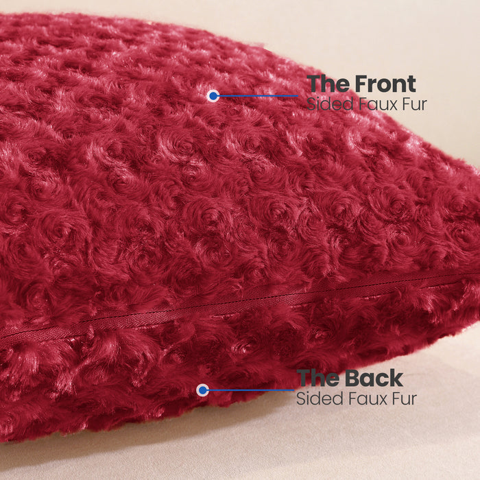 Ystyle 2 Pieces Soft Plush Cushion Covers 45x45cm Hidden Zipper-YSTYLE