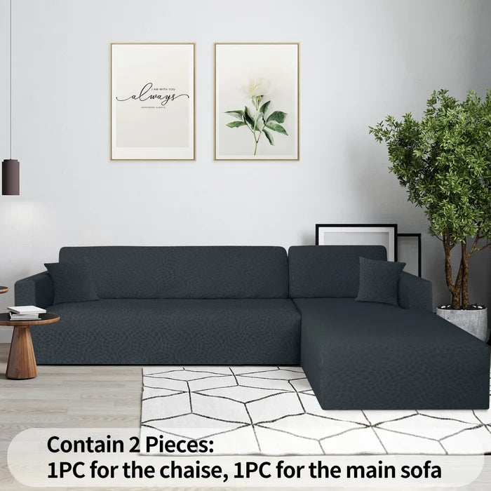 YSTYLE 2 Pieces Stretch Corner Sofa Cover 1 and 2 Seater L Shape-YSTYLE