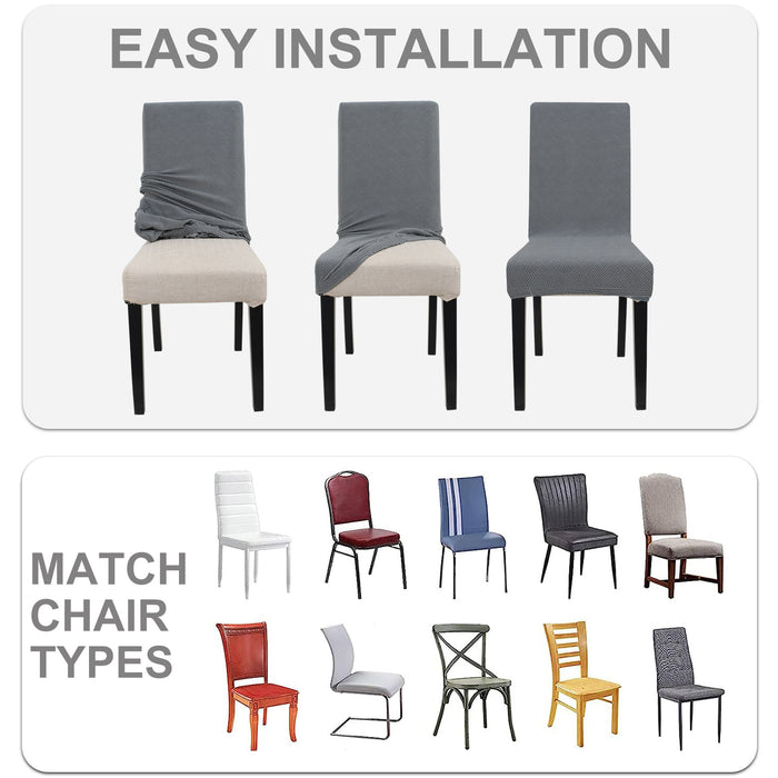 YSTYLE 2 Pieces Stretch Dining Chair Covers Diamond Jacquard