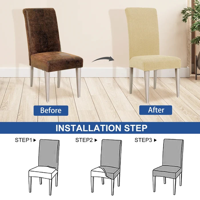 YSTYLE 2 Pieces Stretch Dining Chair Covers Jacquard Pattern-YSTYLE