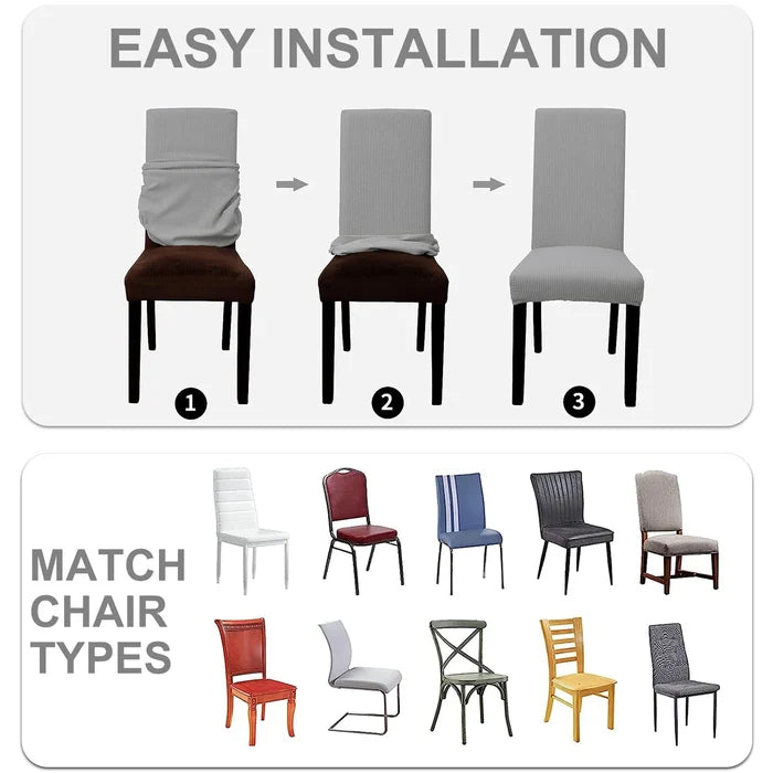 YSTYLE 2 Pieces Stretch Dining Chair Covers Jacquard Pattern-YSTYLE
