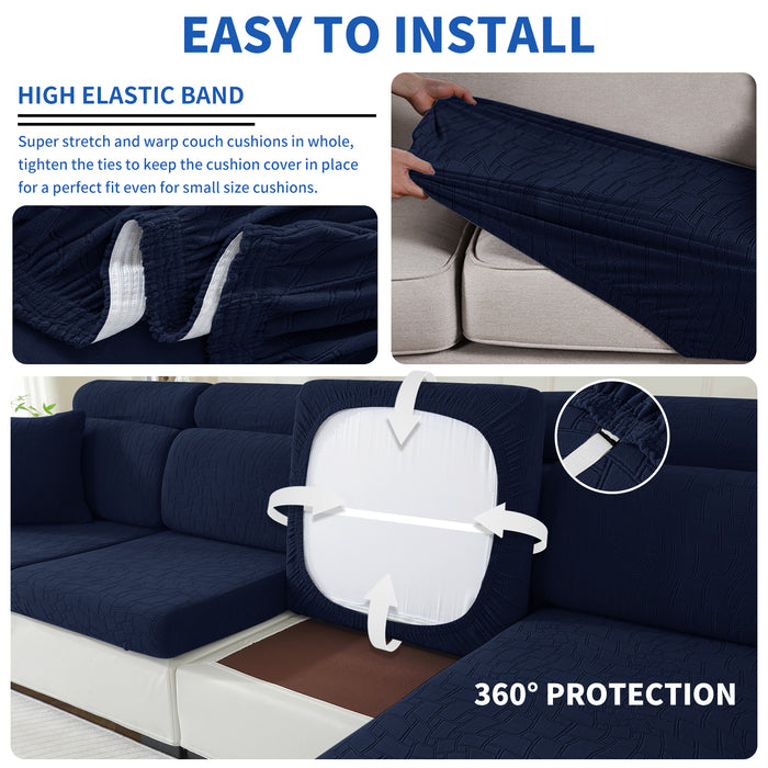 YSTYLE 2 Pieces Stretch Sofa Seat Cover 1 Seater Geometric Anti Slip