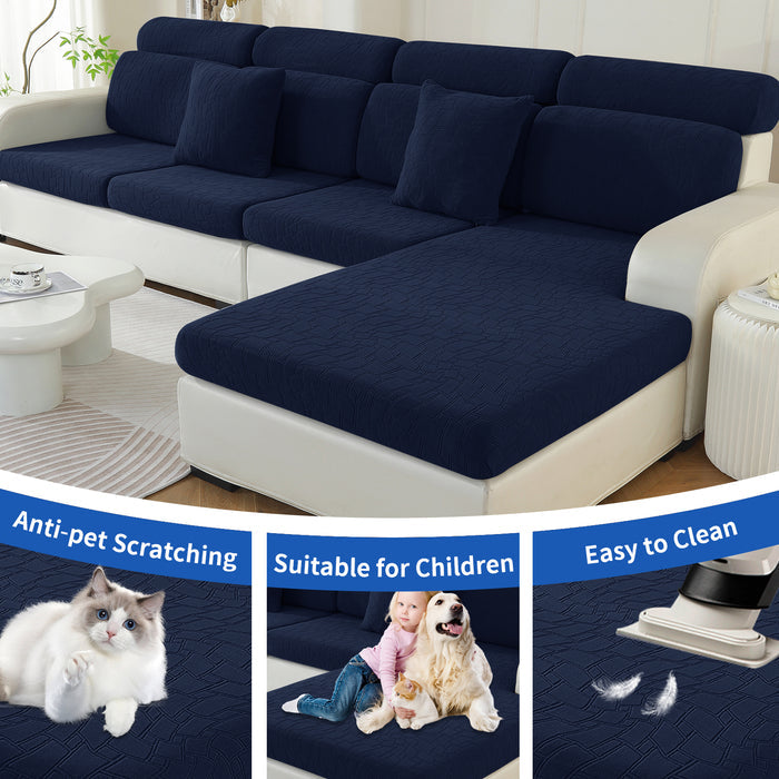 YSTYLE 2 Pieces Stretch Sofa Seat Cover 1 Seater Geometric Anti Slip