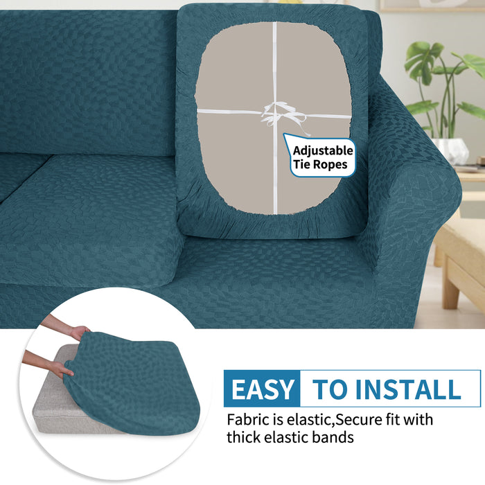 YSTYLE 2 Pieces Stretch Sofa Seat Cover 1 Seater Geometric Anti Slip