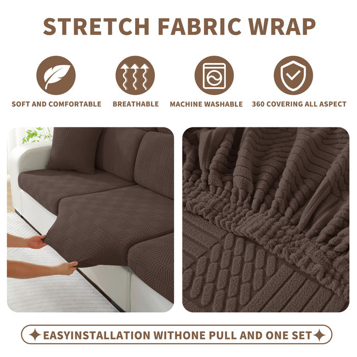 YSTYLE 2 Pieces Stretch Sofa Seat Cover 1 Seater Geometric Pattern