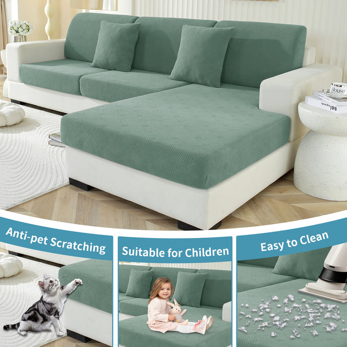 YSTYLE 2 Pieces Stretch Sofa Seat Cushion Cover 1 Seater Anti Slip