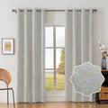 Ystyle 2 Pieces Velvet Blackout Curtains Gold Print-YSTYLE