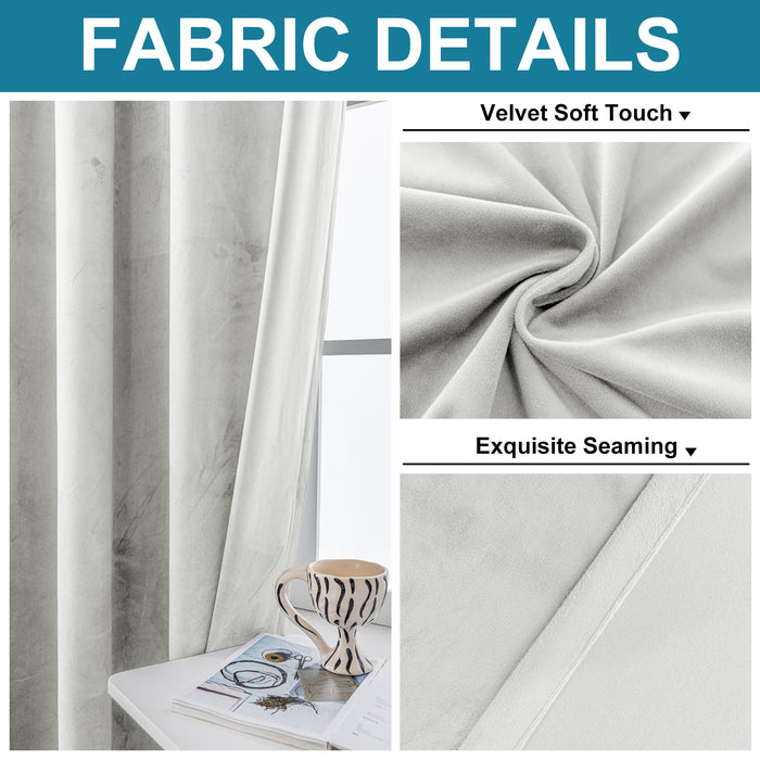 YSTYLE 2 Pieces Velvet Blackout Curtains Thermal Insulated-YSTYLE