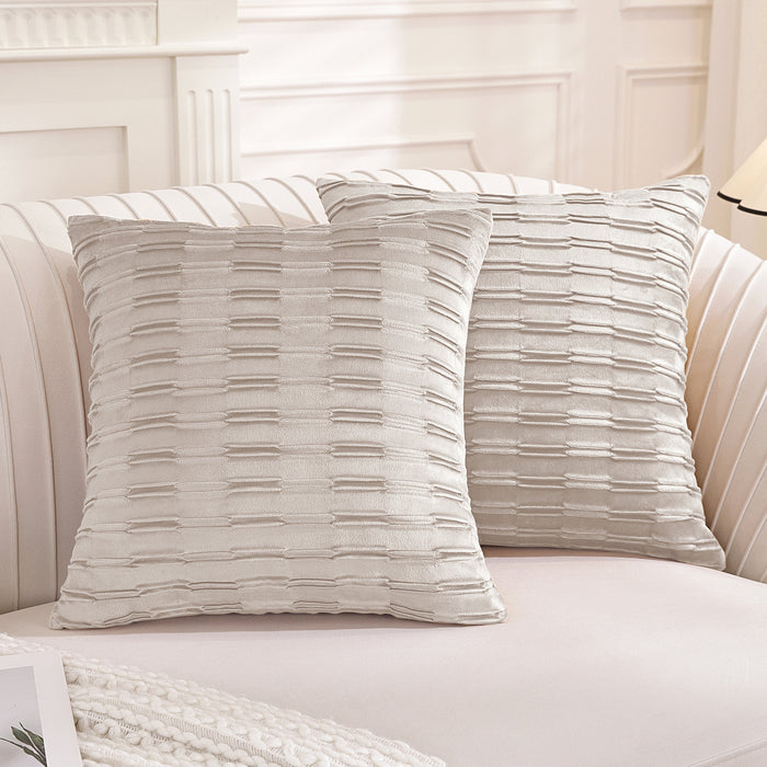 Ystyle 2 Pieces Velvet Cushion Covers 60x60cm Hidden Zipper-YSTYLE