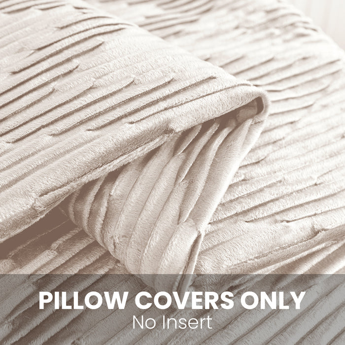 Ystyle 2 Pieces Velvet Cushion Covers 60x60 W-Shape Design-YSTYLE