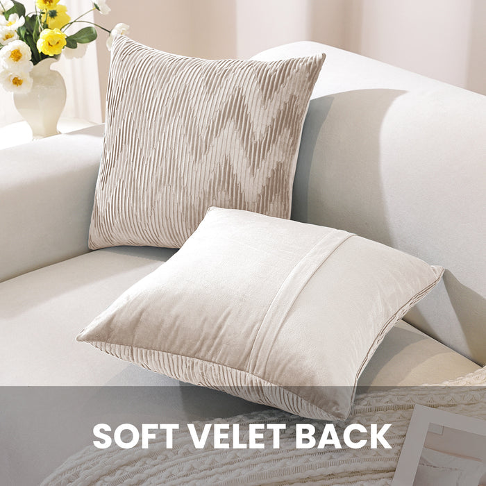 Ystyle 2 Pieces Velvet Cushion Covers 60x60 W-Shape Design-YSTYLE