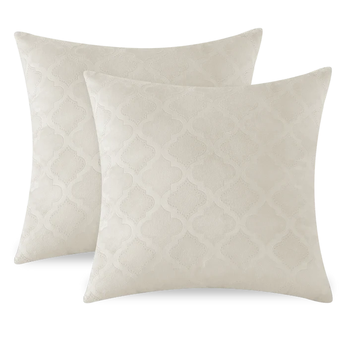 YSTYLE 2 Pieces Velvet Cushion Covers Embossed Geometric-YSTYLE