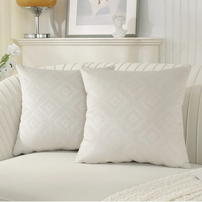 YSTYLE 2 Pieces Velvet Sofa Cushion Covers Embossed Geometric-YSTYLE