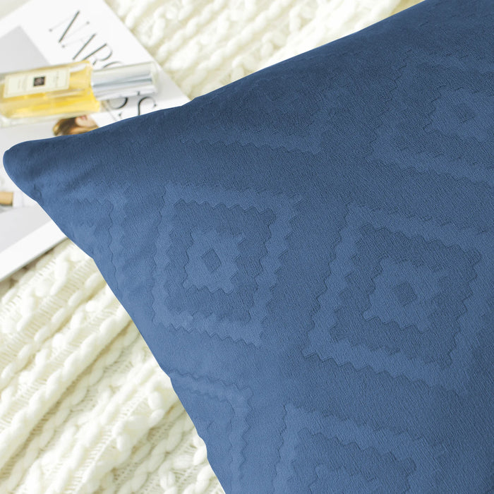YSTYLE 2 Pieces Velvet Sofa Cushion Covers Embossed Geometric-YSTYLE